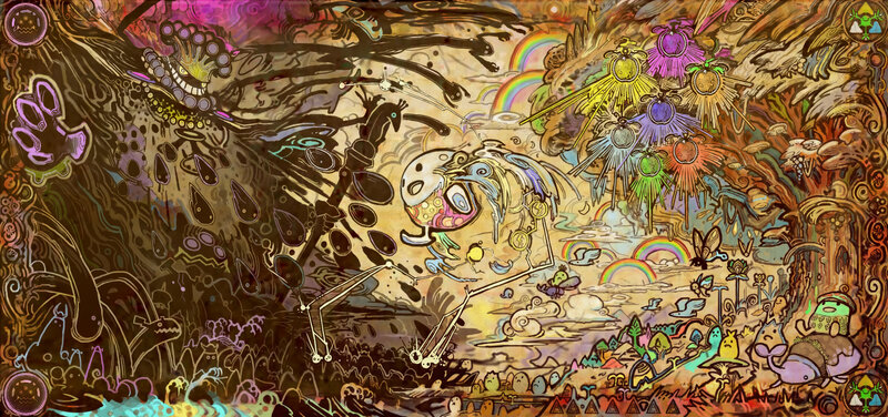 Psychedelic fantasy landscape