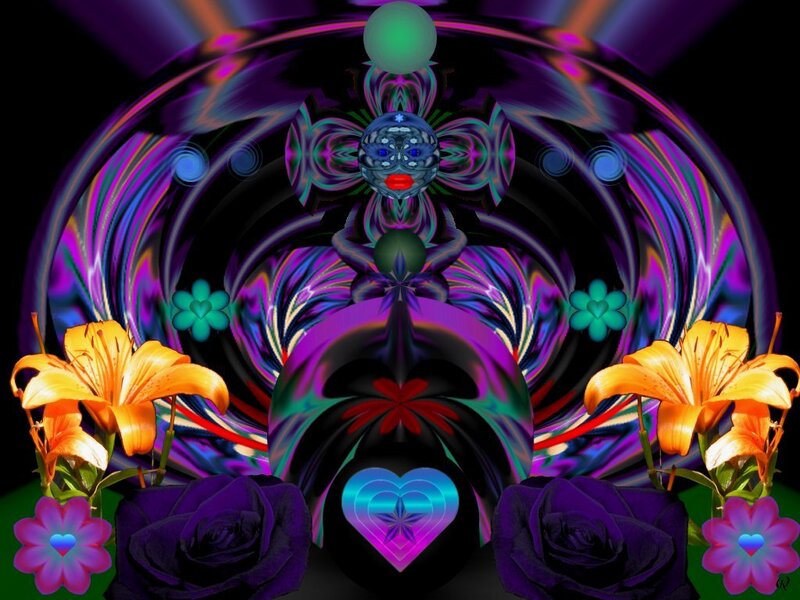 Psychedelic floral mandala