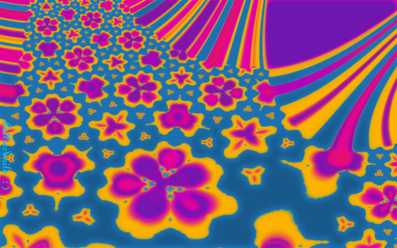 Psychedelic Floral Pattern — Blue