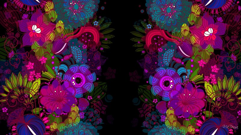 Psychedelic Floral Pattern — Purple
