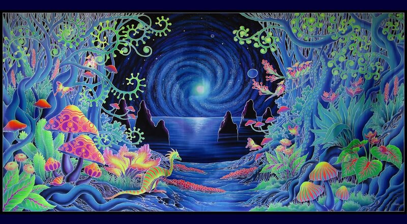 Psychedelic Forest Landscape — Blue