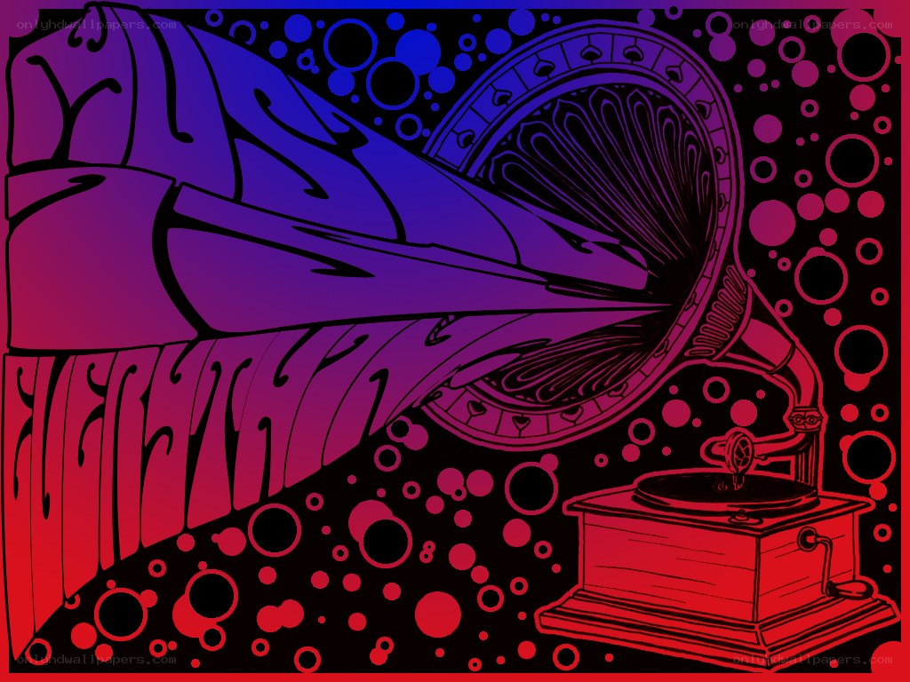 psychedelic gramophone illustration