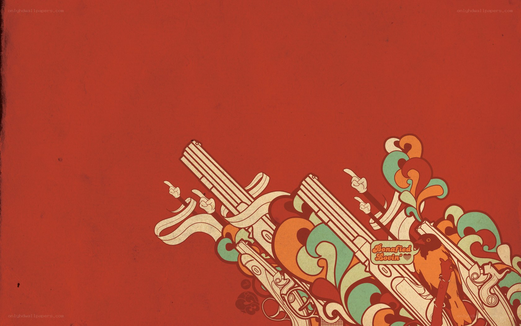 psychedelic guns and birds