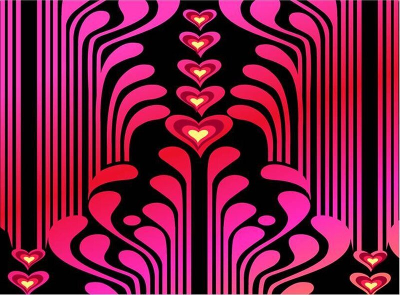 Psychedelic heart pattern