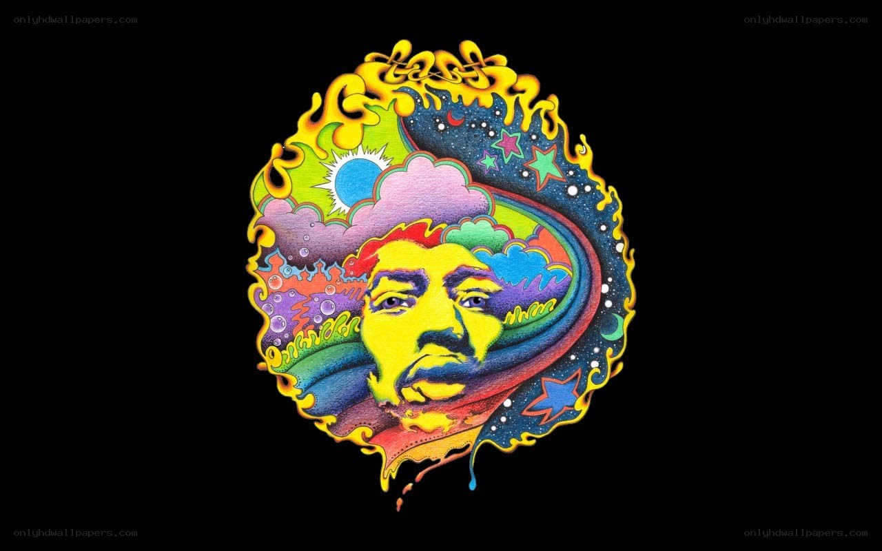psychedelic jimi hendrix portrait