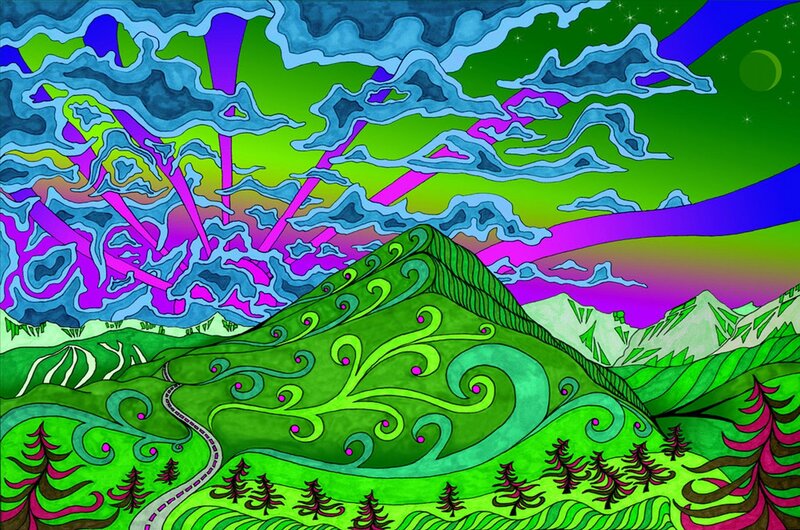 psychedelic landscape art