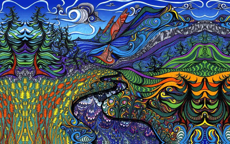 Psychedelic Landscape — Blue