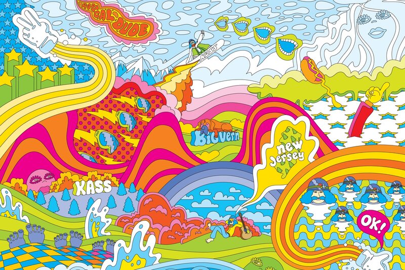 psychedelic landscape illustration