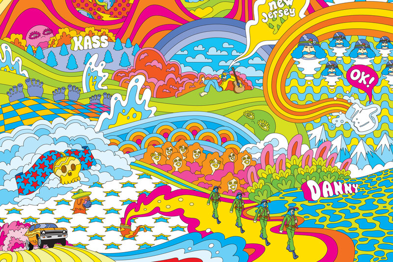 Psychedelic Landscape Illustration — Yellow