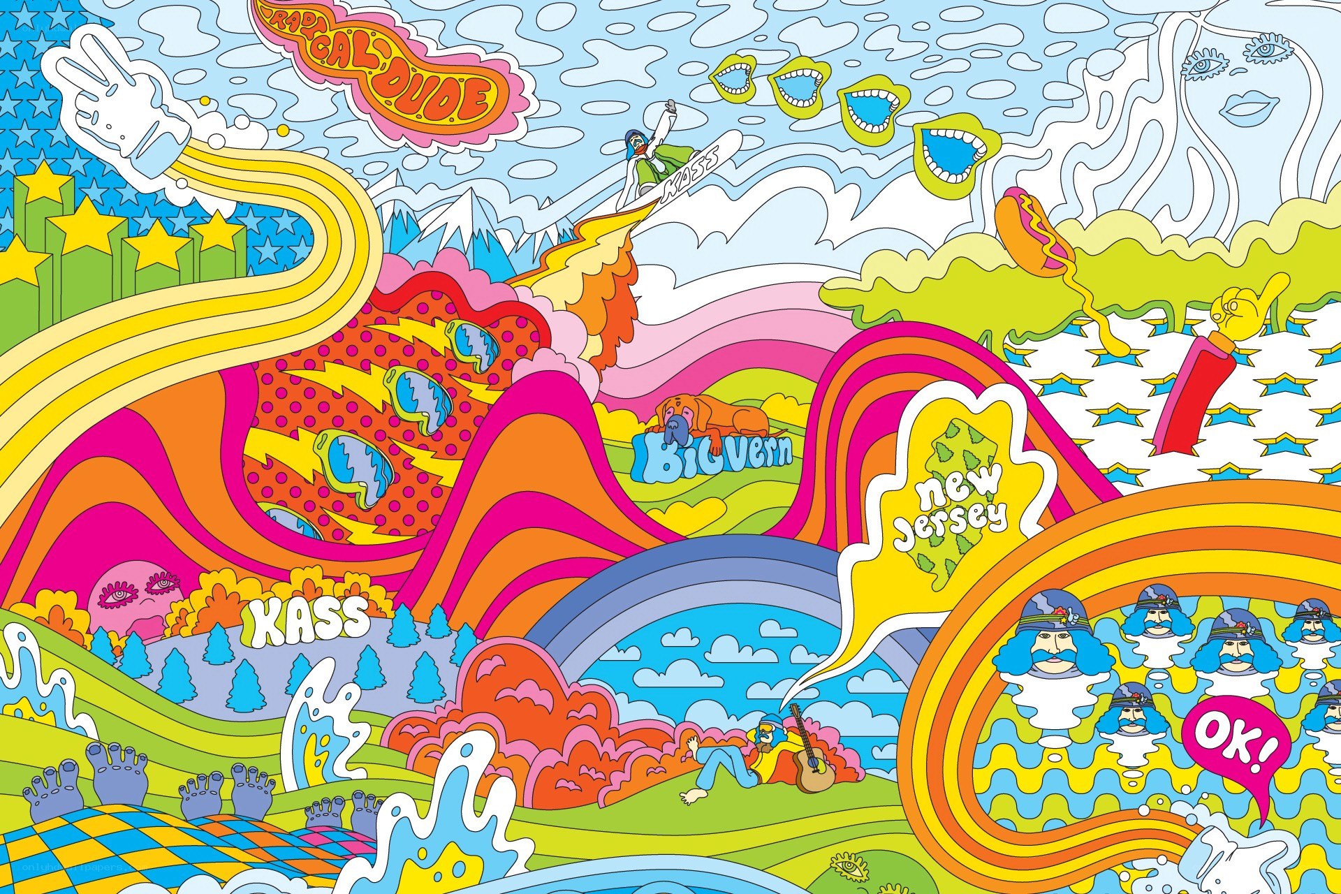 psychedelic landscape illustration