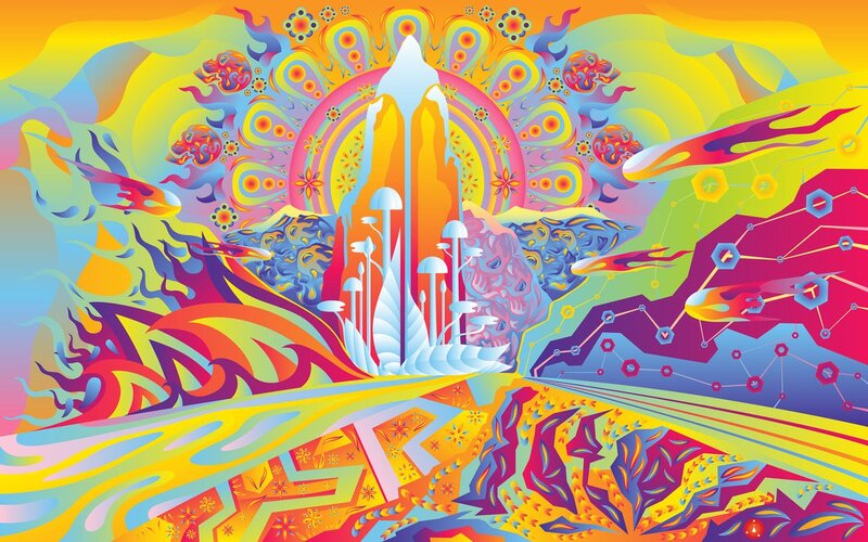 Psychedelic Landscape — Yellow, Vibrant