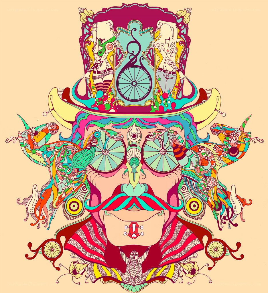 psychedelic man with top hat