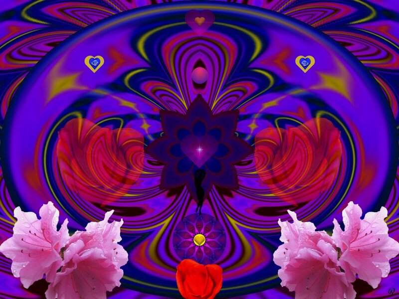 Psychedelic Mandala with Flowers