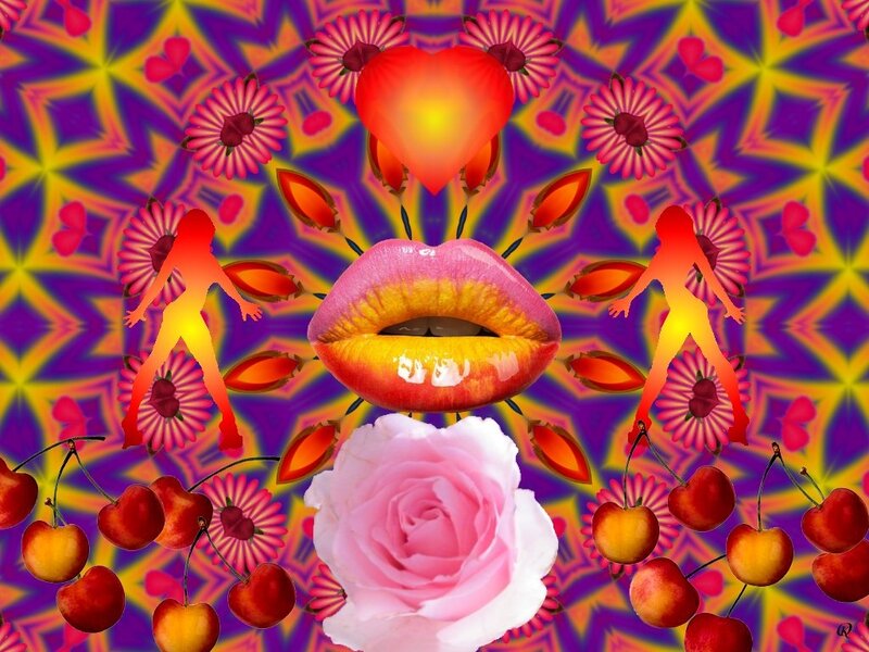 Psychedelic Mandala with Lips