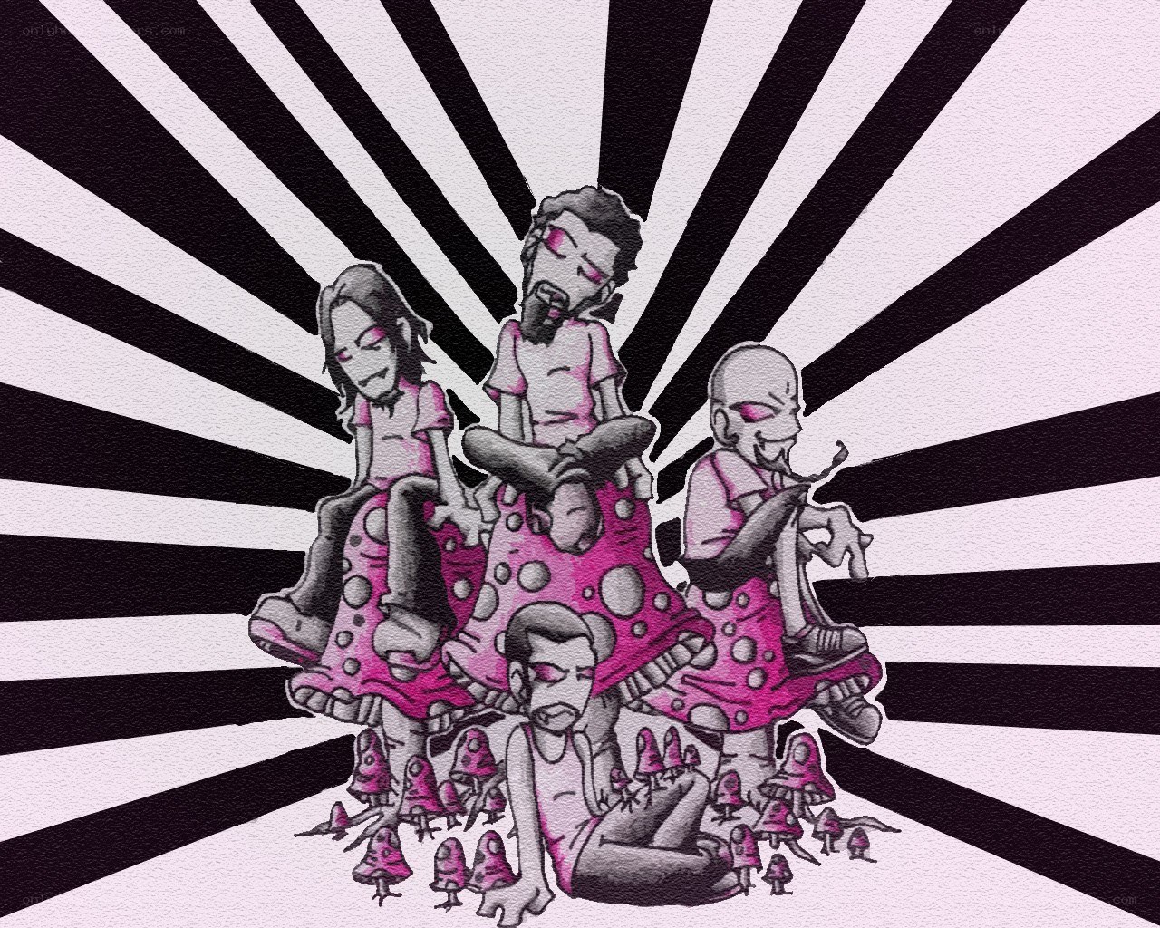 psychedelic mushroom figures