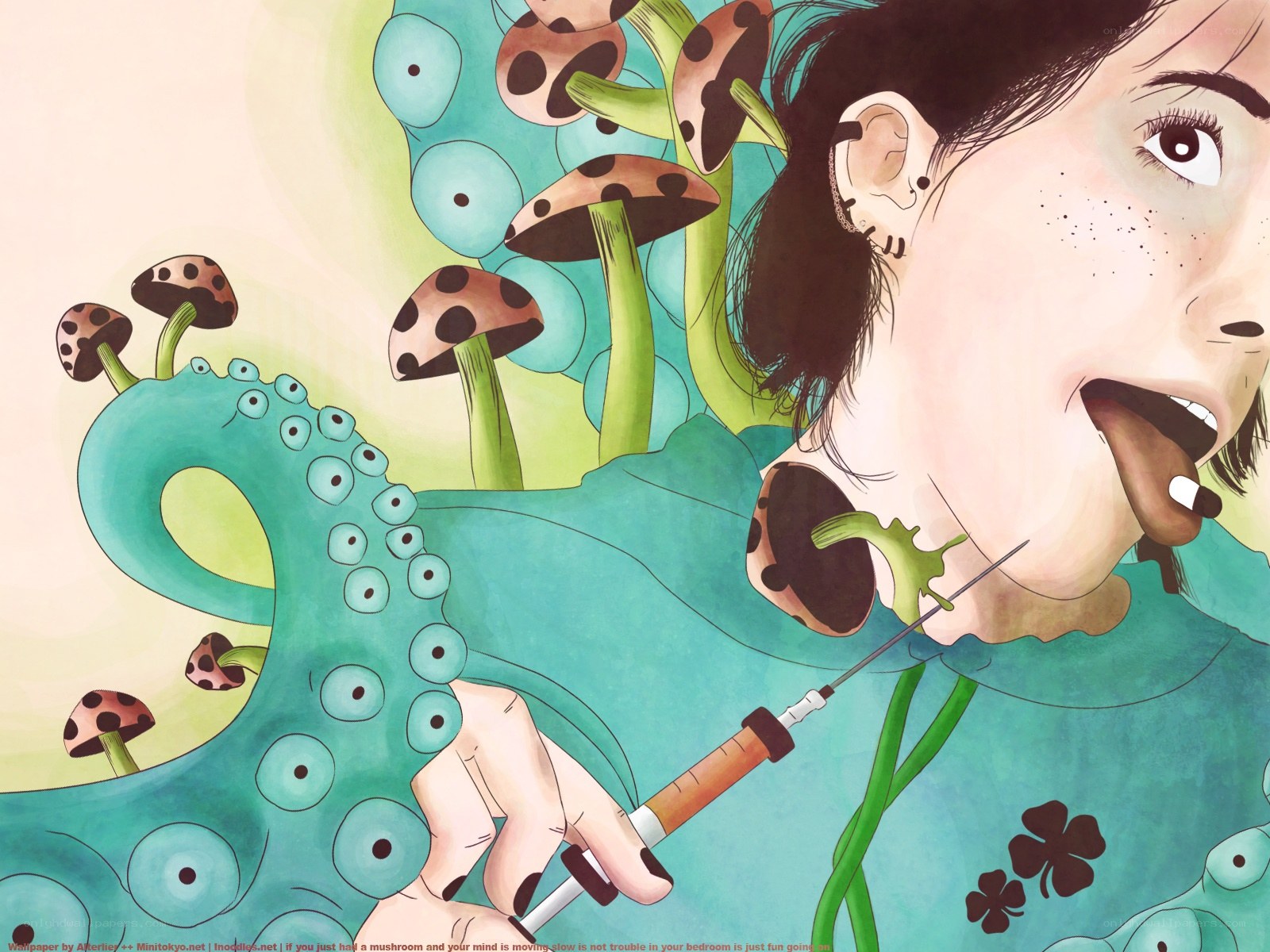 psychedelic mushroom scene