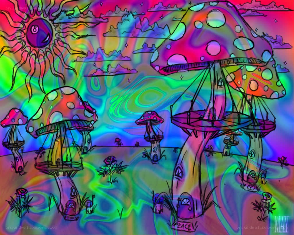 psychedelic mushroom village