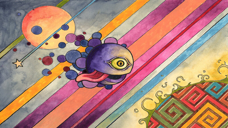 psychedelic one-eyed creature