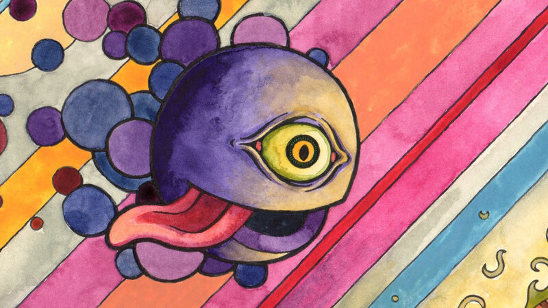 psychedelic one-eyed creature