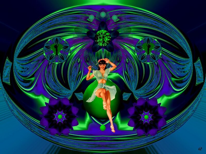 Psychedelic pin-up art
