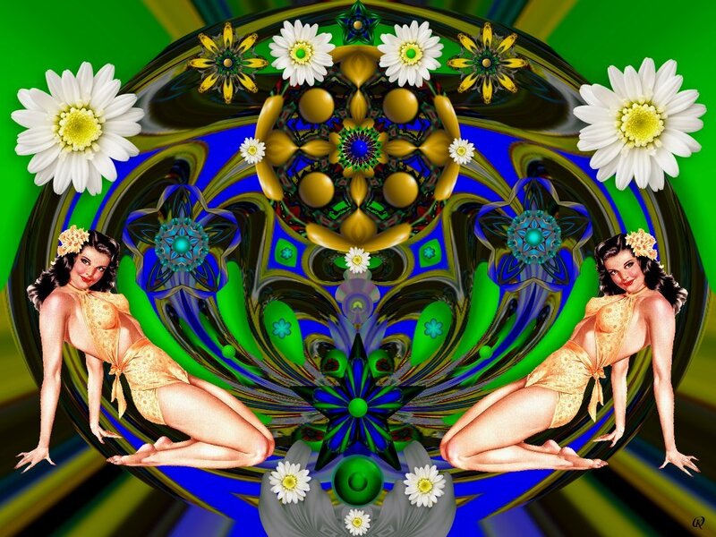 Psychedelic pin-up art