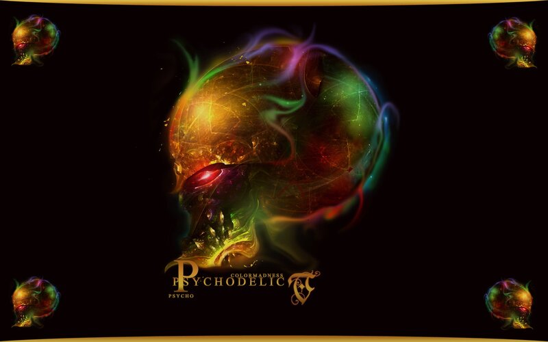 Psychedelic skull artwork