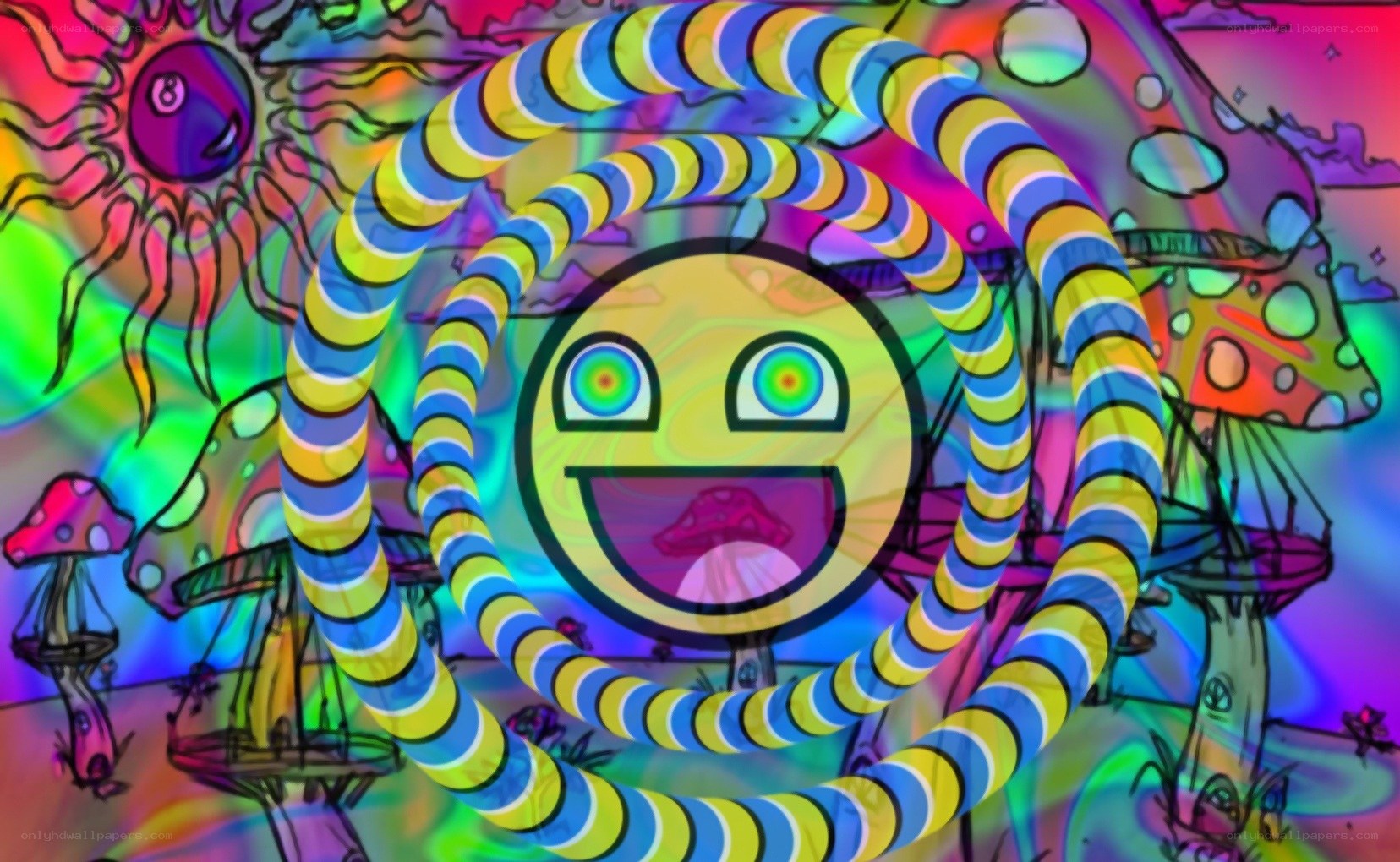 psychedelic smiley face art