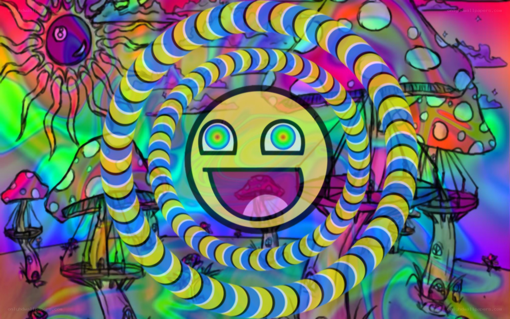 psychedelic smiley face art