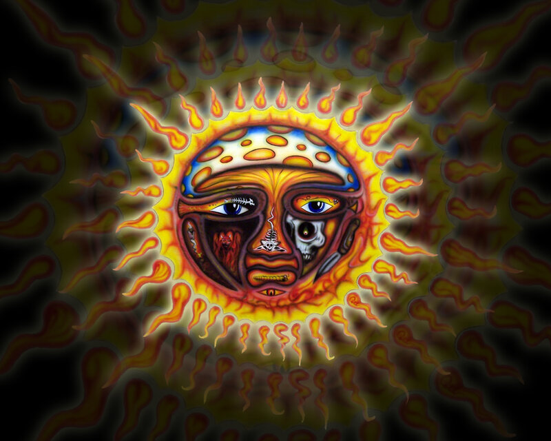 psychedelic sun face art
