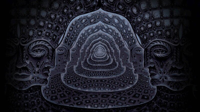 psychedelic tunnel of faces