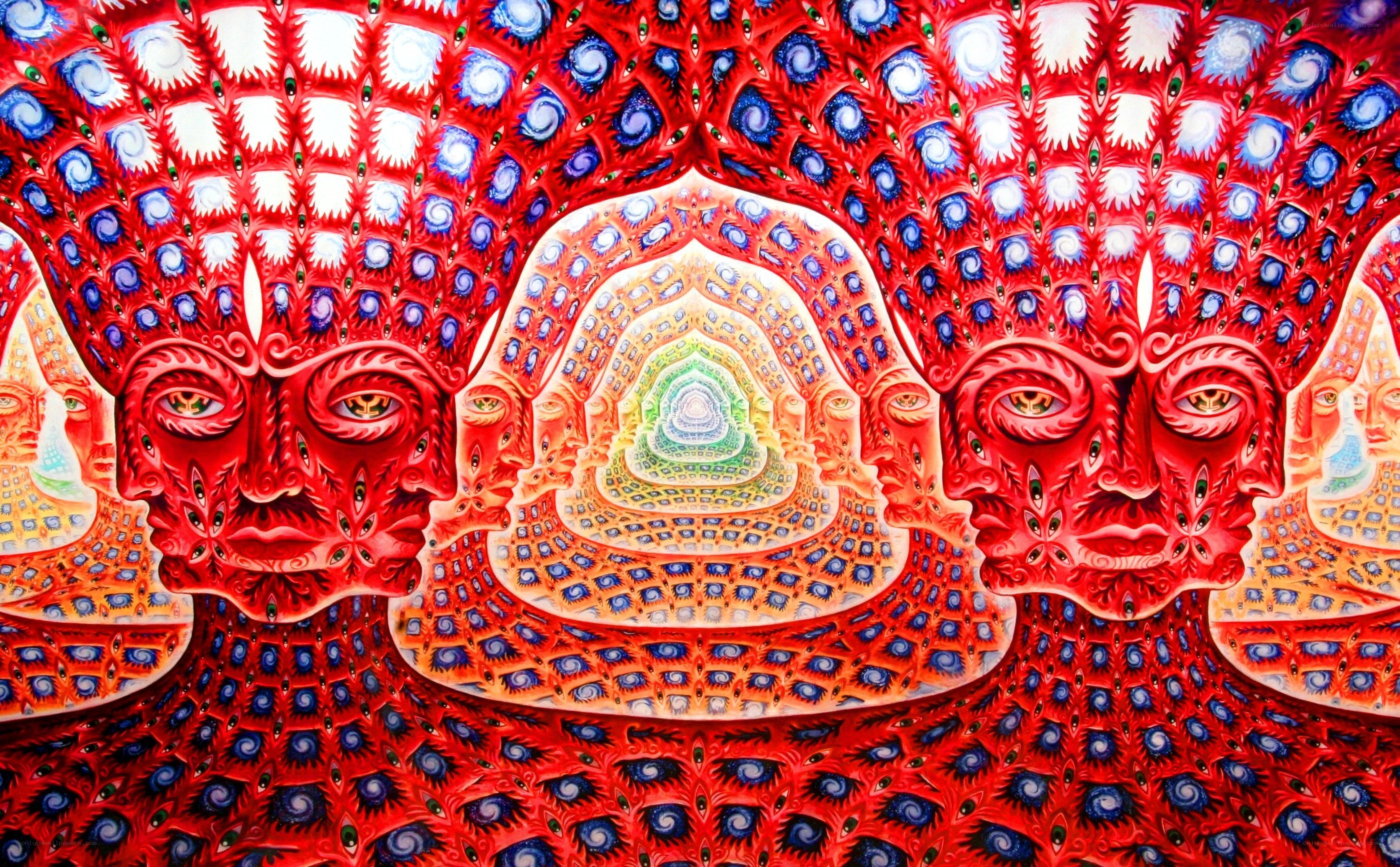 Psychedelic tunnel of faces