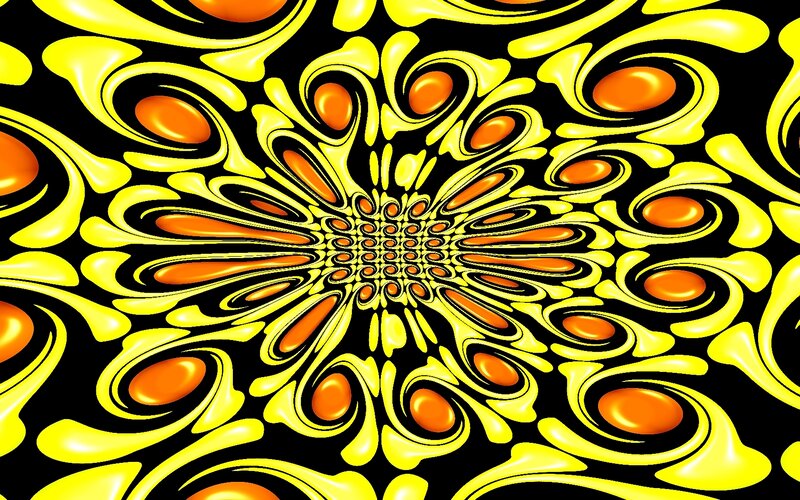 Psychedelic yellow and orange pattern