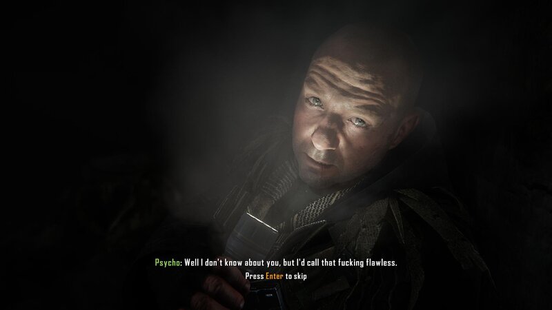 Psycho character in dark scene