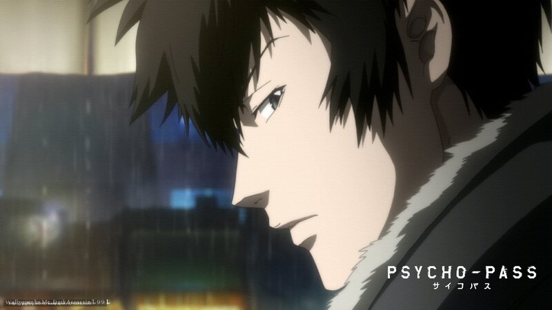 Psycho-Pass character in rain