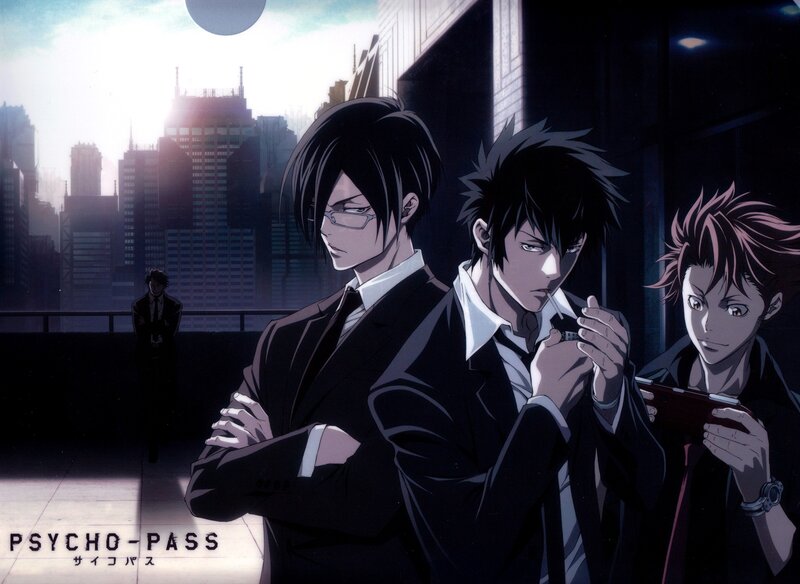 Psycho-Pass characters on rooftop