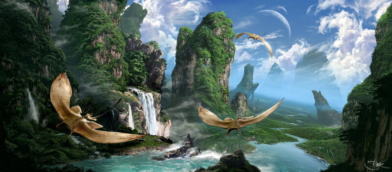Pterodactyls Flying