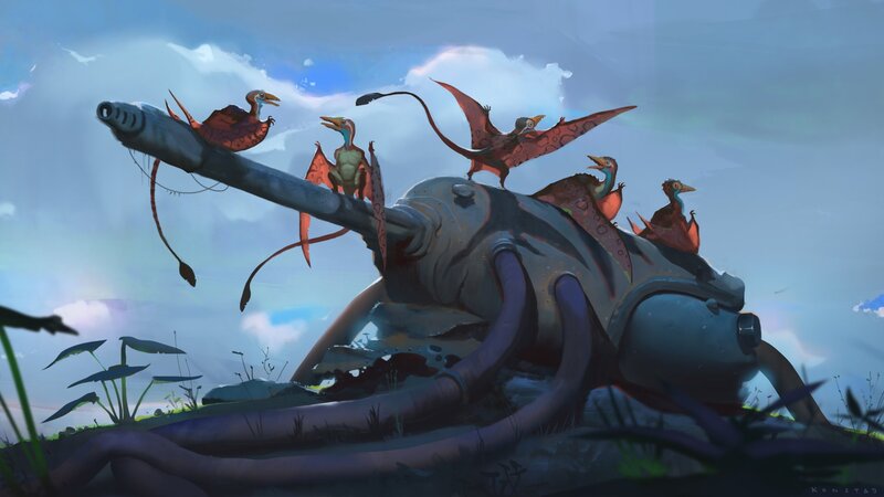Pterodactyls on Wreckage