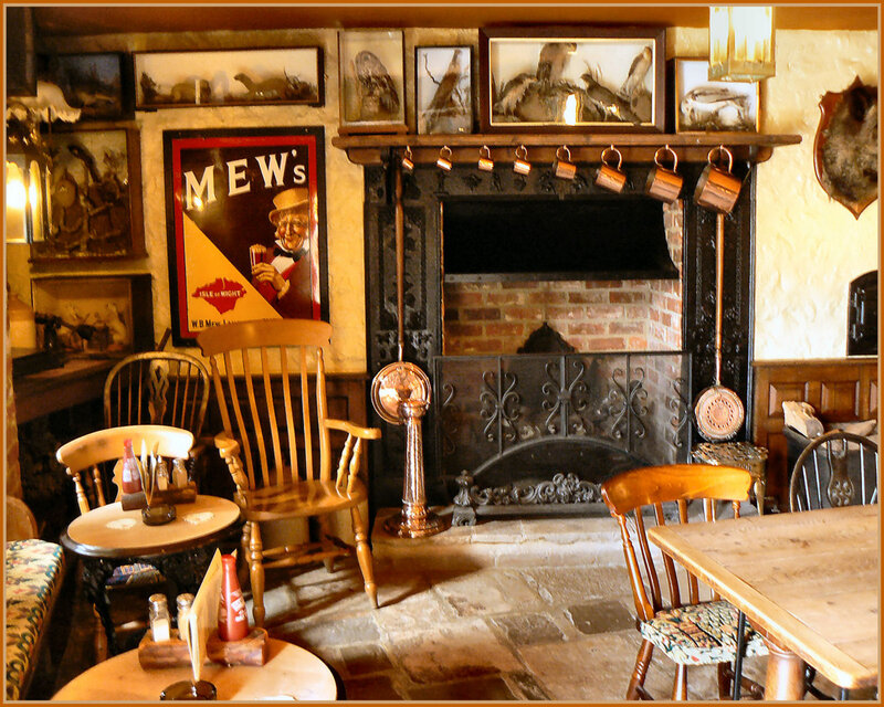Pub Interior with Fireplace