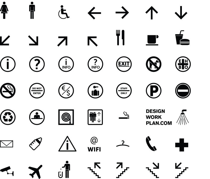 public signage icons collection