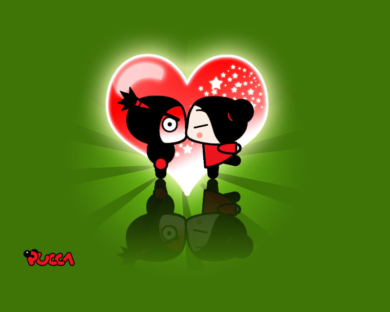 Pucca and Garu kissing