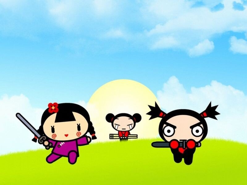 Pucca characters on a hill