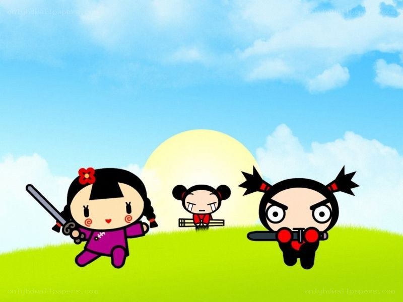 Pucca characters on a hill