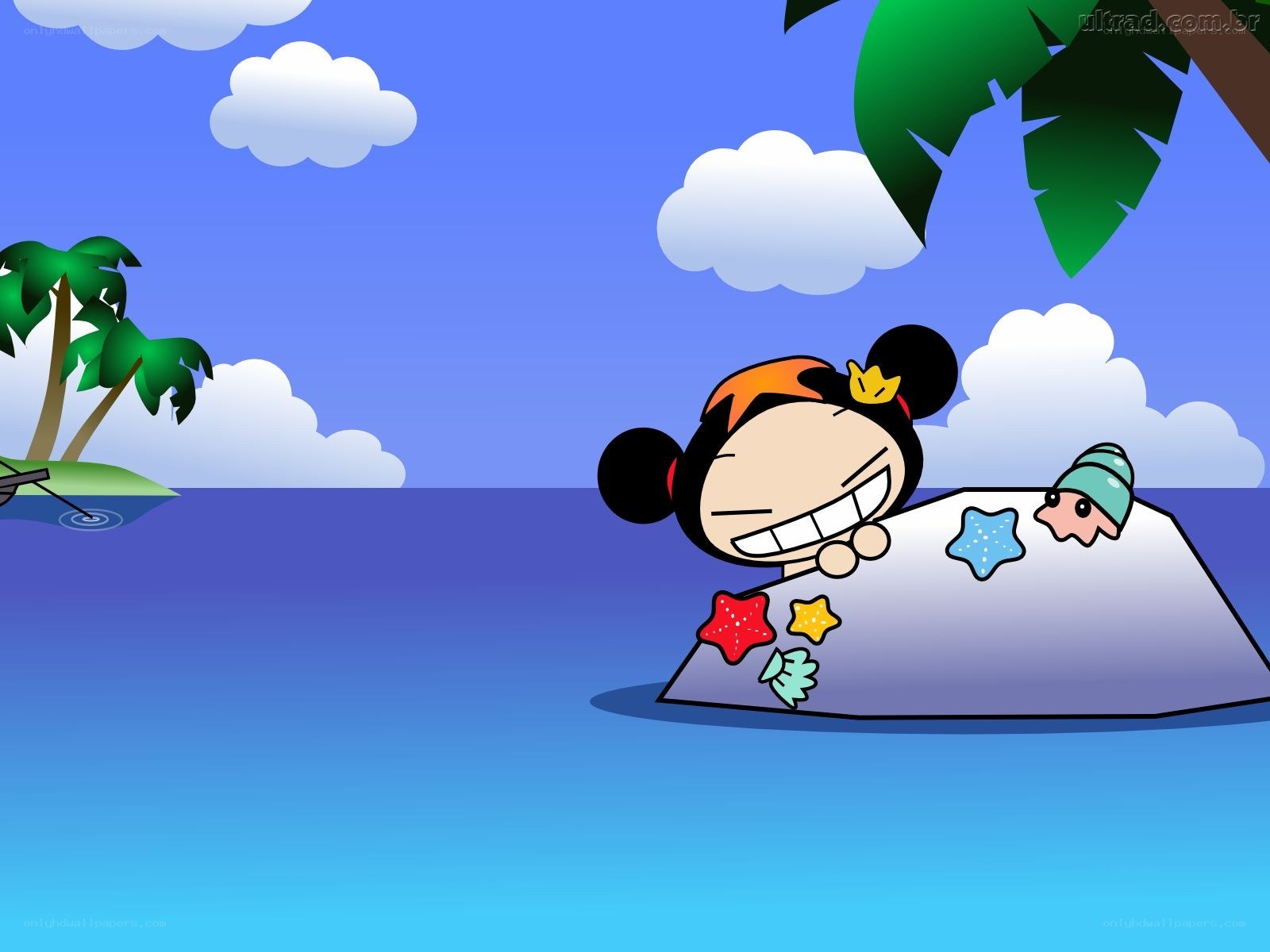 Pucca on a tropical island