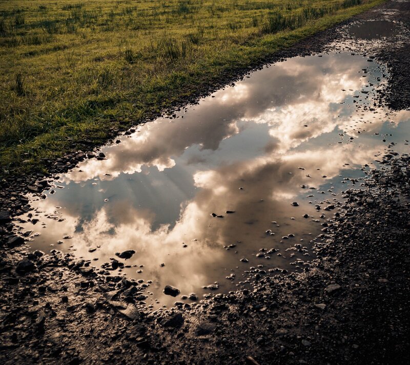 Puddle Reflecting Clouds — Brown