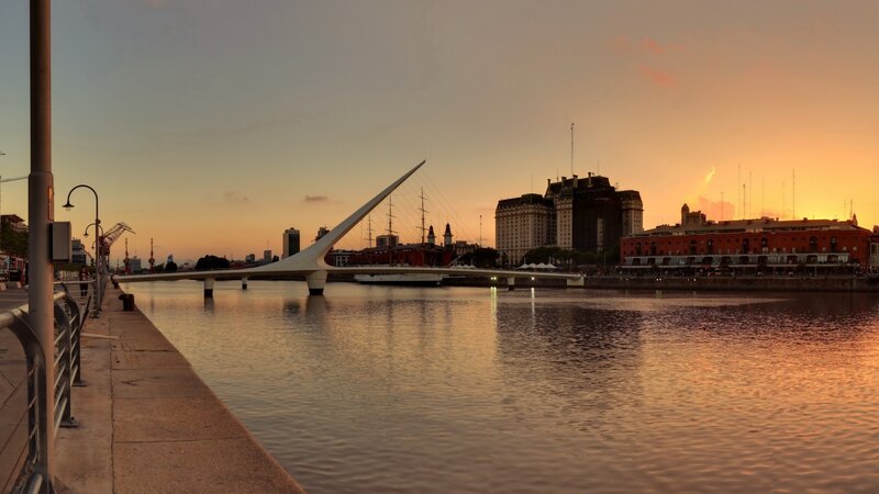 Puente De La Mujer at Sunset