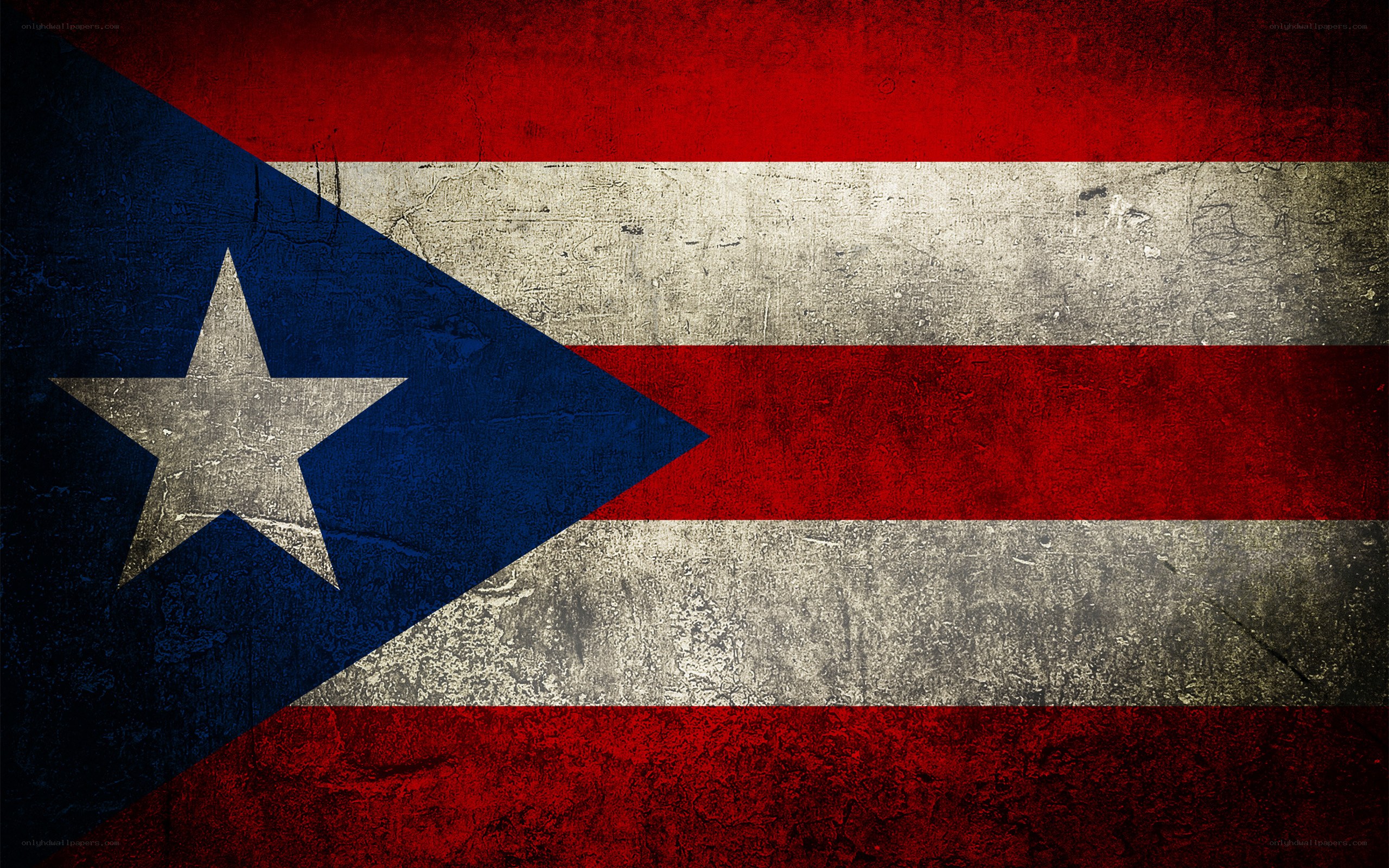 Puerto Rican flag with distressed texture