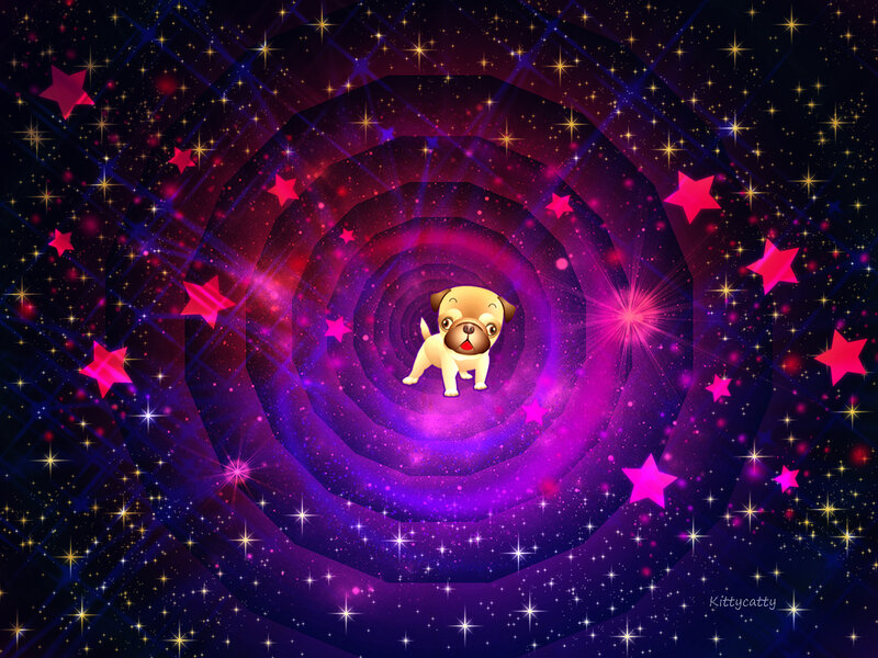Pug Puppy in Galaxy