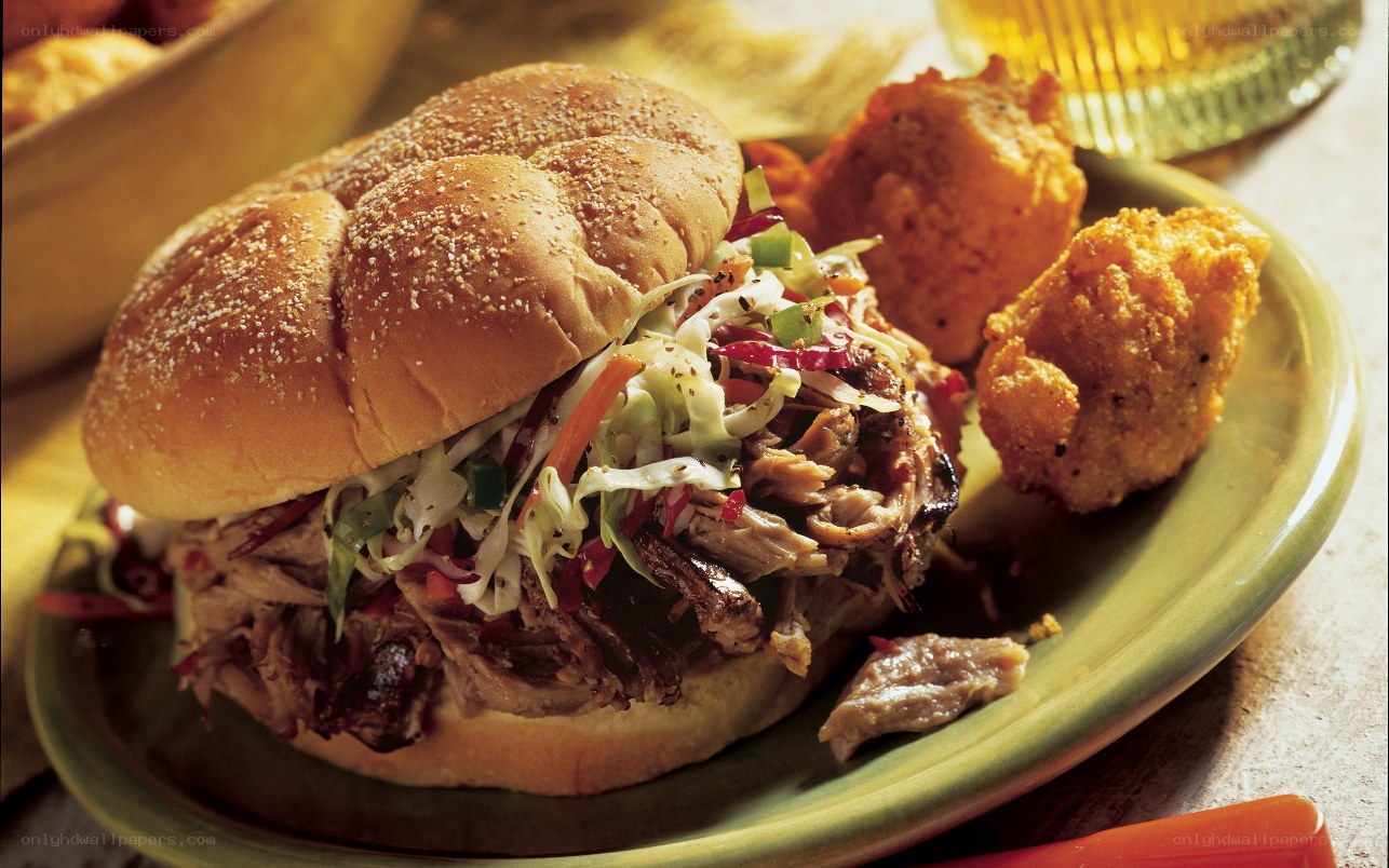 pulled pork sandwich with coleslaw