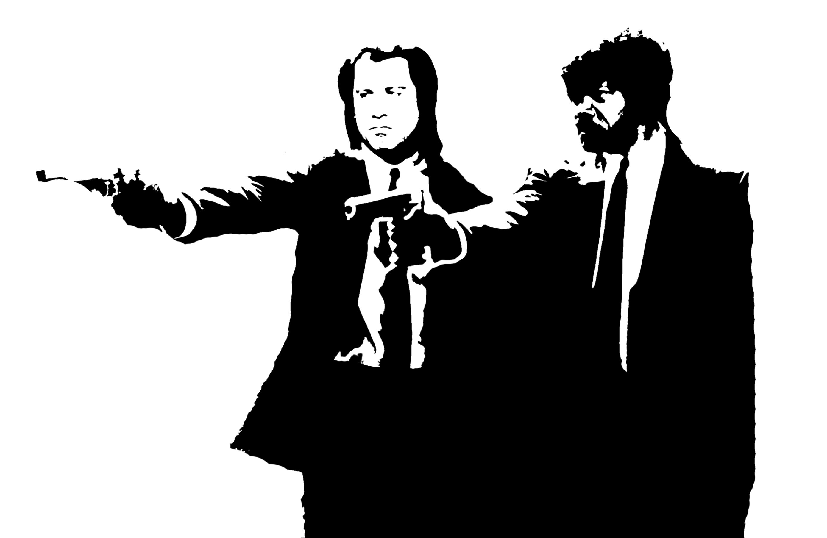 Pulp Fiction characters in silhouette