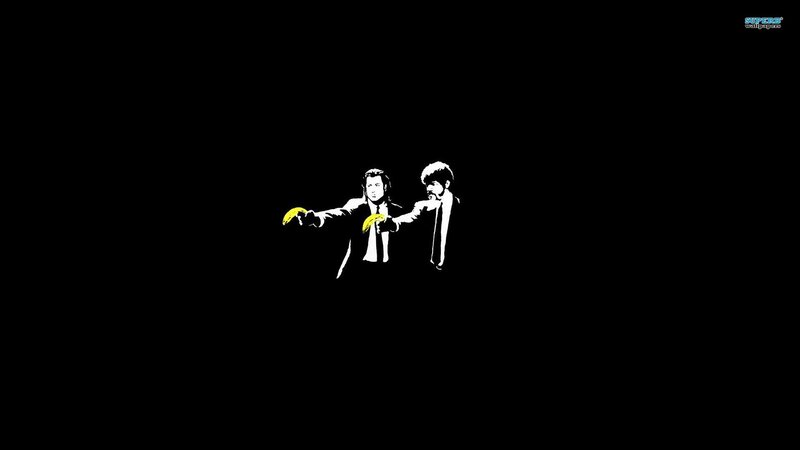 Pulp Fiction characters with bananas